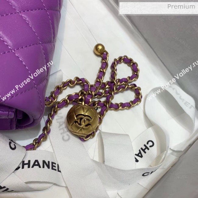 Chanel Lambskin &amp; Gold-Tone Metal Flap Bag AS1787 Purple 2020 (SS-20042245)