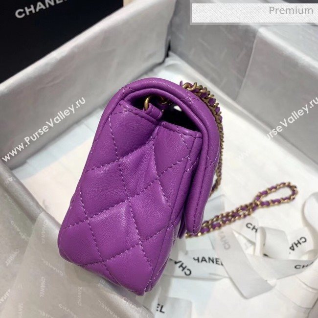 Chanel Lambskin &amp; Gold-Tone Metal Flap Bag AS1787 Purple 2020 (SS-20042245)