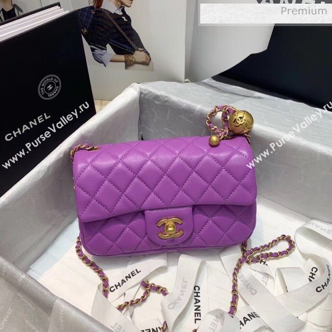 Chanel Lambskin &amp; Gold-Tone Metal Flap Bag AS1787 Purple 2020 (SS-20042245)