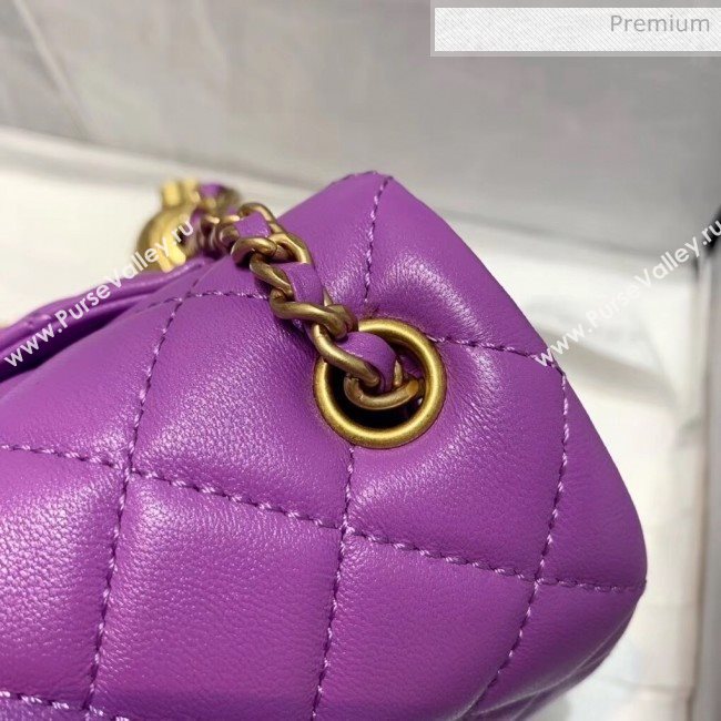 Chanel Lambskin &amp; Gold-Tone Metal Flap Bag AS1787 Purple 2020 (SS-20042245)