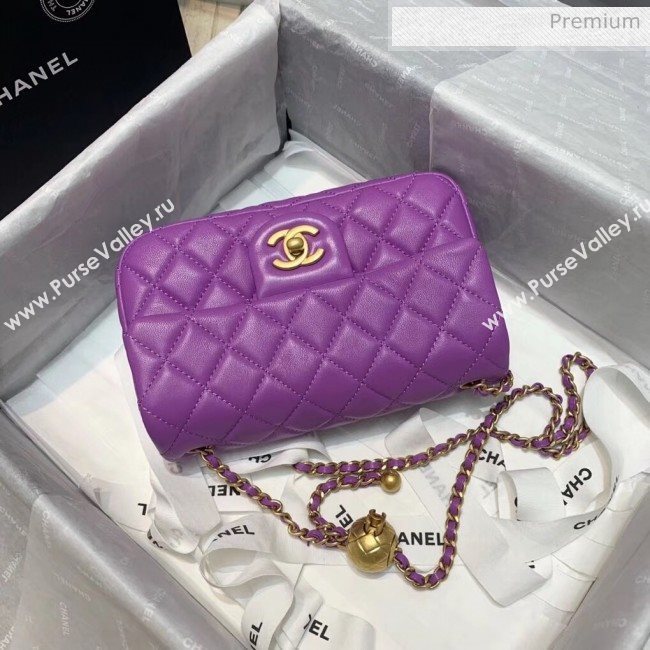 Chanel Lambskin &amp; Gold-Tone Metal Flap Bag AS1787 Purple 2020 (SS-20042245)