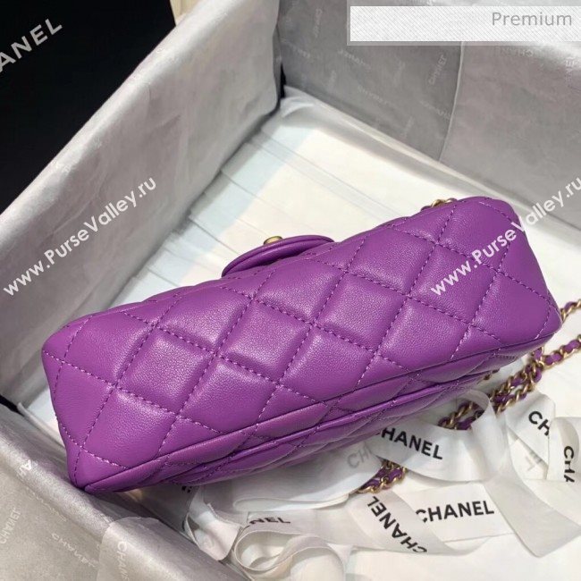 Chanel Lambskin &amp; Gold-Tone Metal Flap Bag AS1787 Purple 2020 (SS-20042245)