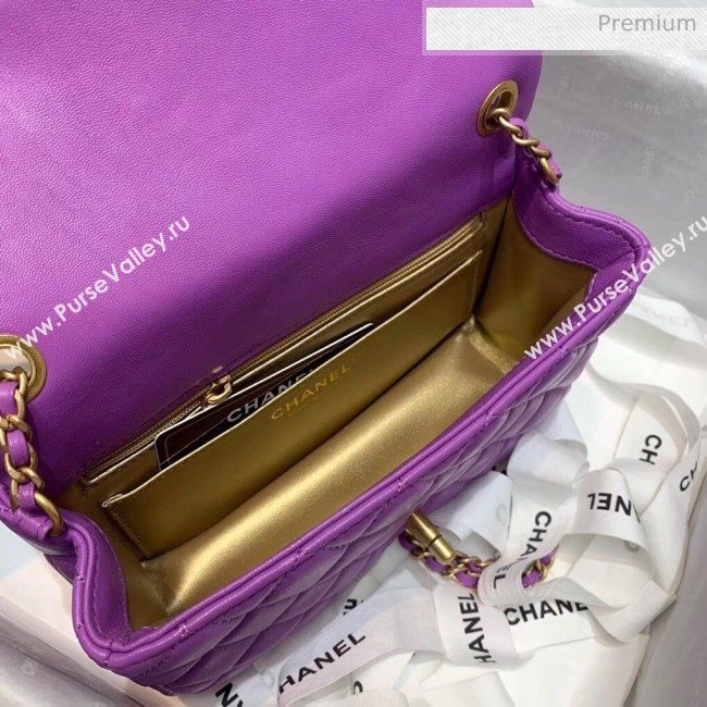 Chanel Lambskin &amp; Gold-Tone Metal Flap Bag AS1787 Purple 2020 (SS-20042245)