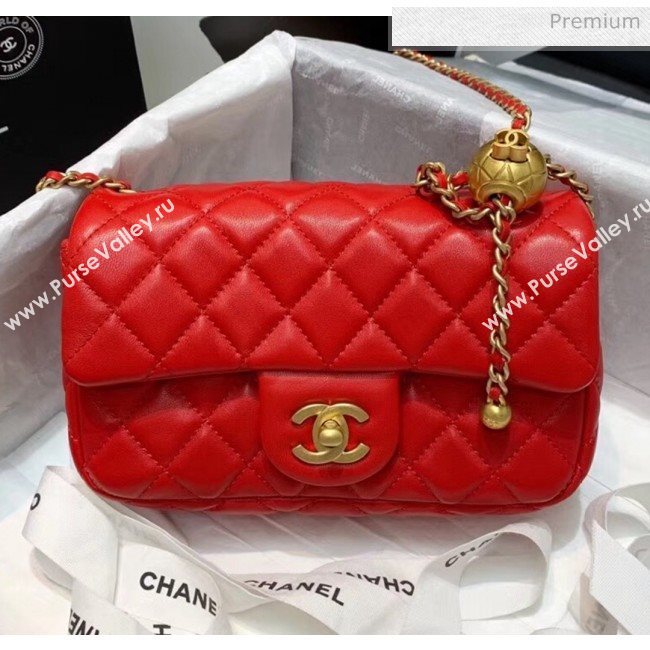 Chanel Lambskin &amp; Gold-Tone Metal Flap Bag AS1787 Red 2020 (SS-20042246)