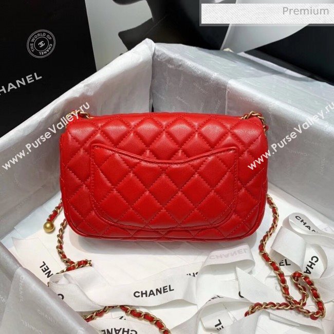 Chanel Lambskin &amp; Gold-Tone Metal Flap Bag AS1787 Red 2020 (SS-20042246)