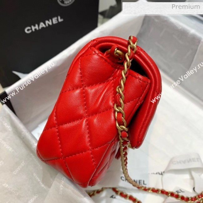 Chanel Lambskin &amp; Gold-Tone Metal Flap Bag AS1787 Red 2020 (SS-20042246)