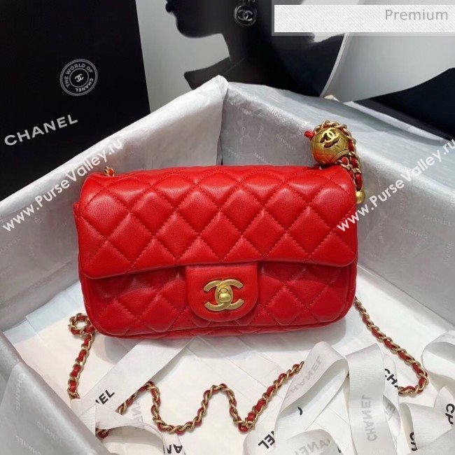 Chanel Lambskin &amp; Gold-Tone Metal Flap Bag AS1787 Red 2020 (SS-20042246)