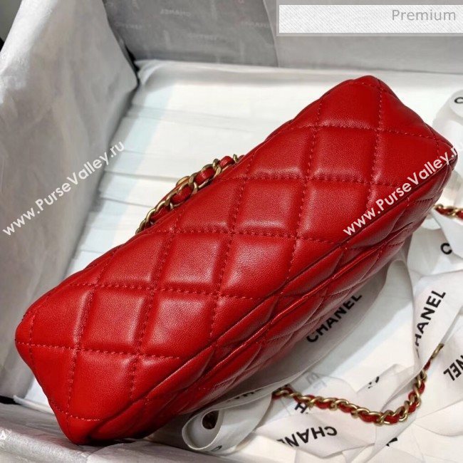 Chanel Lambskin &amp; Gold-Tone Metal Flap Bag AS1787 Red 2020 (SS-20042246)