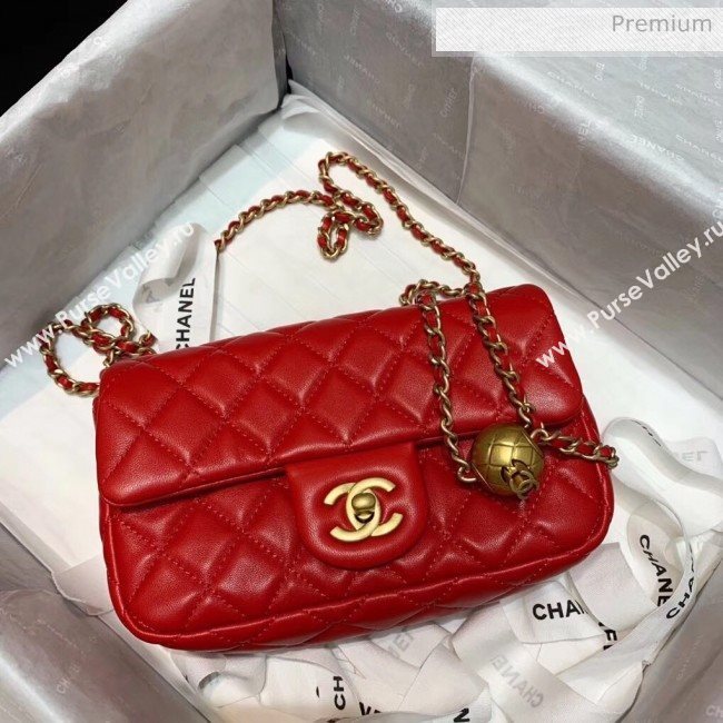 Chanel Lambskin &amp; Gold-Tone Metal Flap Bag AS1787 Red 2020 (SS-20042246)