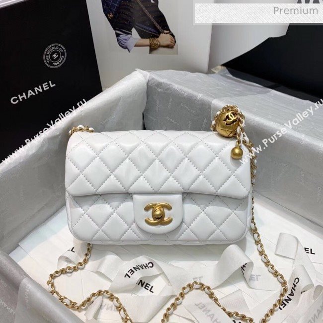 Chanel Lambskin &amp; Gold-Tone Metal Flap Bag AS1787 White 2020 (SS-20042247)