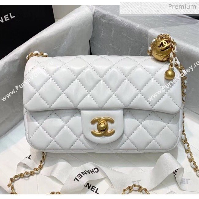 Chanel Lambskin &amp; Gold-Tone Metal Flap Bag AS1787 White 2020 (SS-20042247)