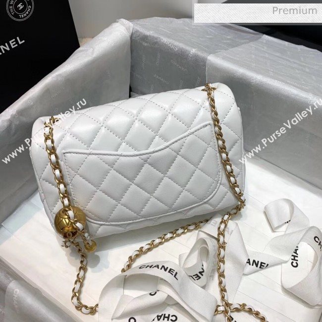 Chanel Lambskin &amp; Gold-Tone Metal Flap Bag AS1787 White 2020 (SS-20042247)