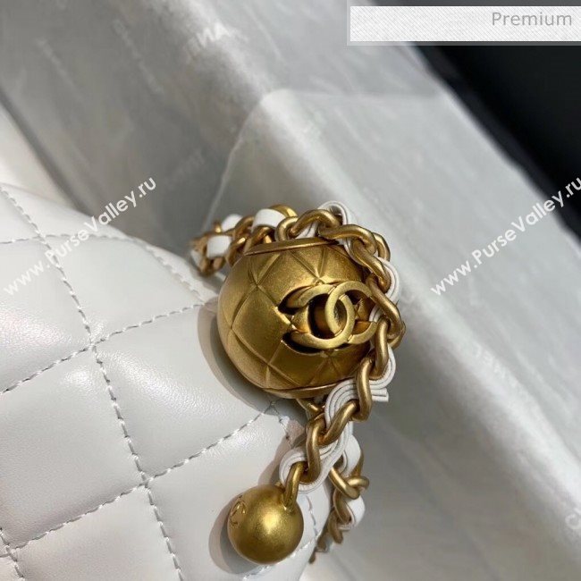 Chanel Lambskin &amp; Gold-Tone Metal Flap Bag AS1787 White 2020 (SS-20042247)