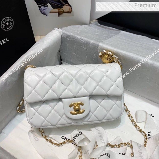 Chanel Lambskin &amp; Gold-Tone Metal Flap Bag AS1787 White 2020 (SS-20042247)