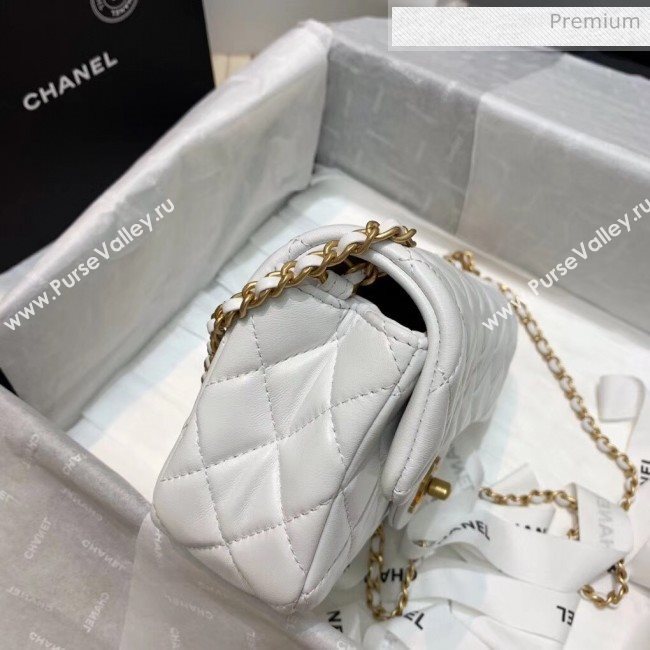 Chanel Lambskin &amp; Gold-Tone Metal Flap Bag AS1787 White 2020 (SS-20042247)