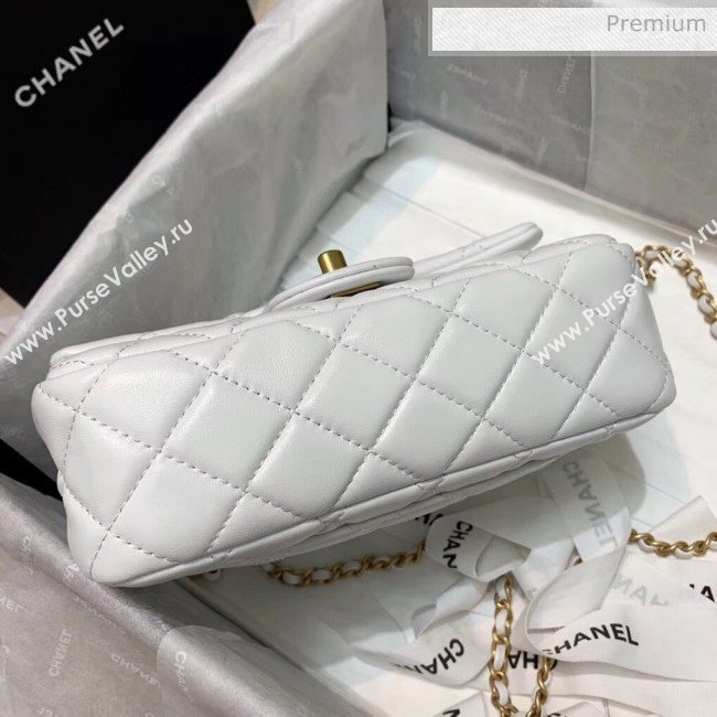 Chanel Lambskin &amp; Gold-Tone Metal Flap Bag AS1787 White 2020 (SS-20042247)