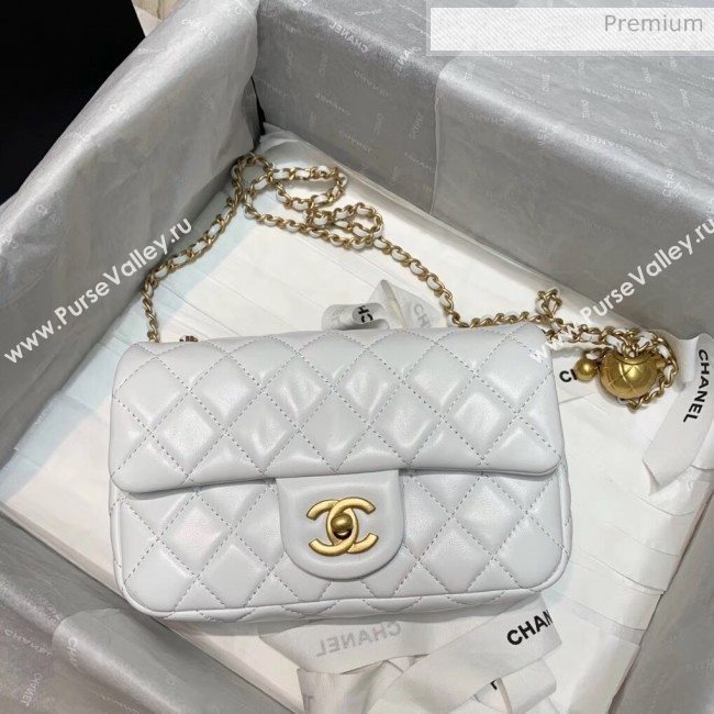 Chanel Lambskin &amp; Gold-Tone Metal Flap Bag AS1787 White 2020 (SS-20042247)