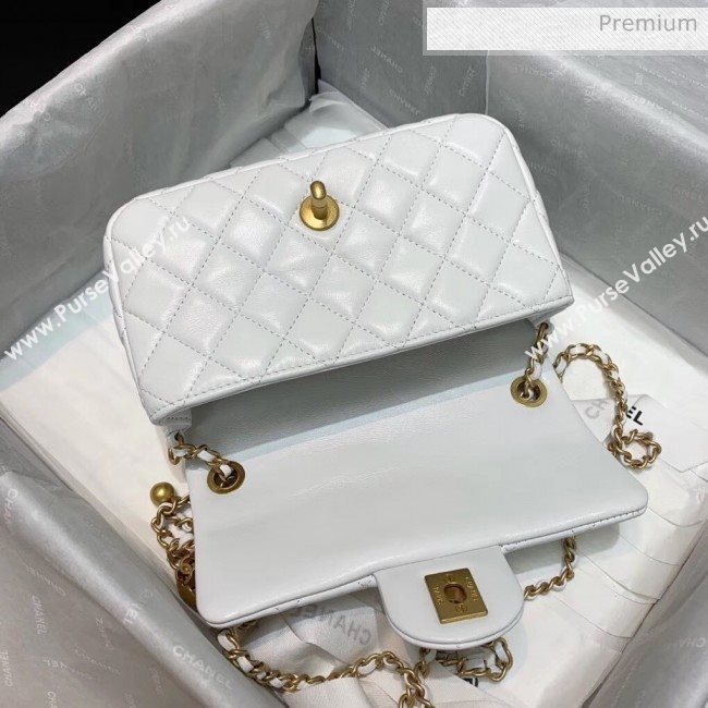 Chanel Lambskin &amp; Gold-Tone Metal Flap Bag AS1787 White 2020 (SS-20042247)