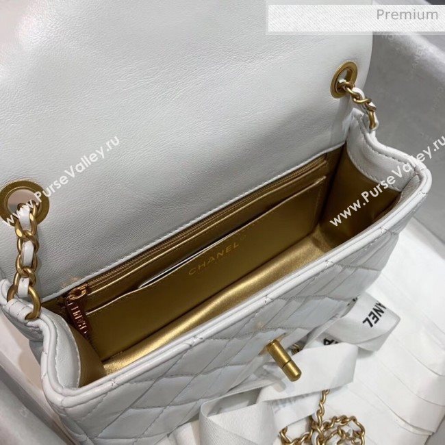 Chanel Lambskin &amp; Gold-Tone Metal Flap Bag AS1787 White 2020 (SS-20042247)