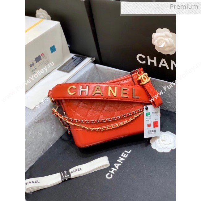 Chanel Samll CHANELS GABRIELLE Hobo Bag in Aged Calfskin AS0865 Red 2020(Top Quality) (SY-20042232)