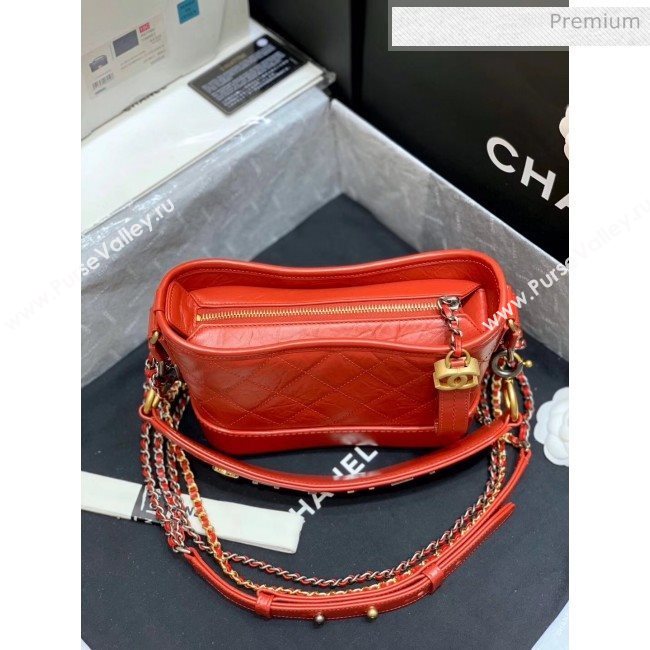 Chanel Samll CHANELS GABRIELLE Hobo Bag in Aged Calfskin AS0865 Red 2020(Top Quality) (SY-20042232)