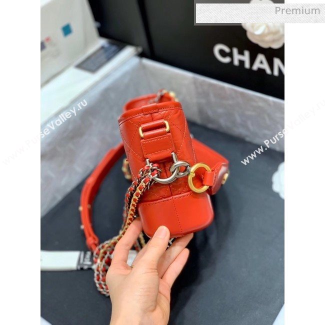 Chanel Samll CHANELS GABRIELLE Hobo Bag in Aged Calfskin AS0865 Red 2020(Top Quality) (SY-20042232)