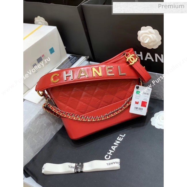 Chanel Medium CHANELS GABRIELLE Hobo Bag in Aged Calfskin AS1582 Red 2020(Top Quality) (SY-20042231)