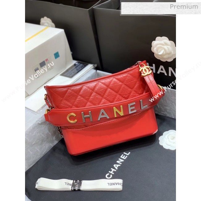 Chanel Medium CHANELS GABRIELLE Hobo Bag in Aged Calfskin AS1582 Red 2020(Top Quality) (SY-20042231)