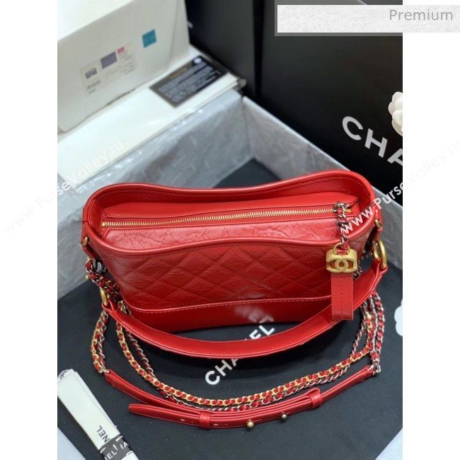 Chanel Medium CHANELS GABRIELLE Hobo Bag in Aged Calfskin AS1582 Red 2020(Top Quality) (SY-20042231)