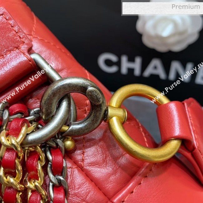 Chanel Medium CHANELS GABRIELLE Hobo Bag in Aged Calfskin AS1582 Red 2020(Top Quality) (SY-20042231)
