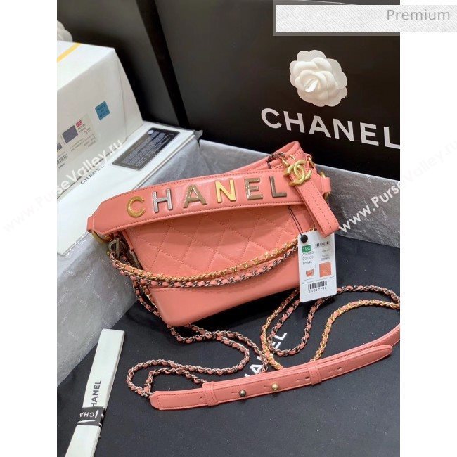 Chanel Samll CHANELS GABRIELLE Hobo Bag in Aged Calfskin AS0865 Pink 2020(Top Quality) (SY-20042234)