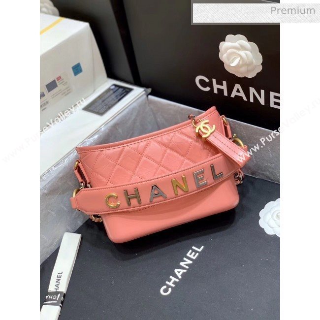 Chanel Samll CHANELS GABRIELLE Hobo Bag in Aged Calfskin AS0865 Pink 2020(Top Quality) (SY-20042234)