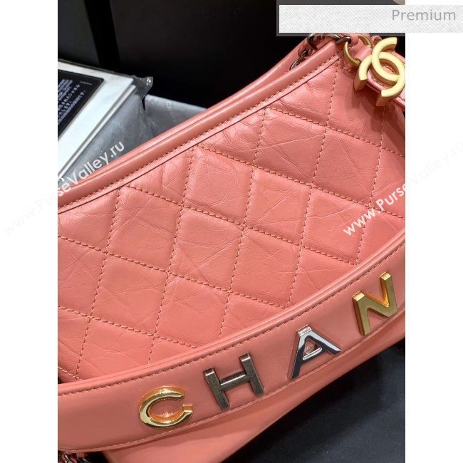 Chanel Samll CHANELS GABRIELLE Hobo Bag in Aged Calfskin AS0865 Pink 2020(Top Quality) (SY-20042234)