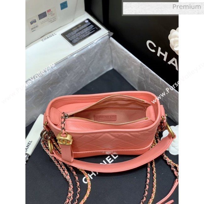 Chanel Samll CHANELS GABRIELLE Hobo Bag in Aged Calfskin AS0865 Pink 2020(Top Quality) (SY-20042234)