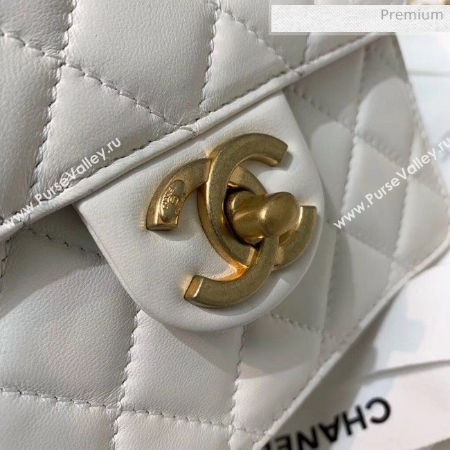 Chanel Acrylic Beads Goatskin Mini Falp Bag AS0584 White 2020 (SS-20042204)