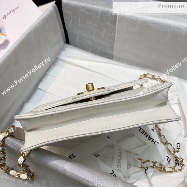 Chanel Acrylic Beads Goatskin Mini Falp Bag AS0584 White 2020 (SS-20042204)