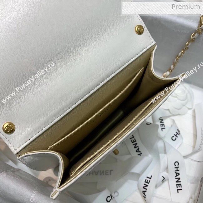 Chanel Acrylic Beads Goatskin Mini Falp Bag AS0584 White 2020 (SS-20042204)