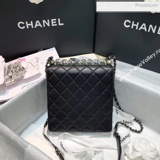 Chanel Acrylic Beads Goatskin Mini Falp Bag AS0584 Black/Silver 2020 (SS-20042205)