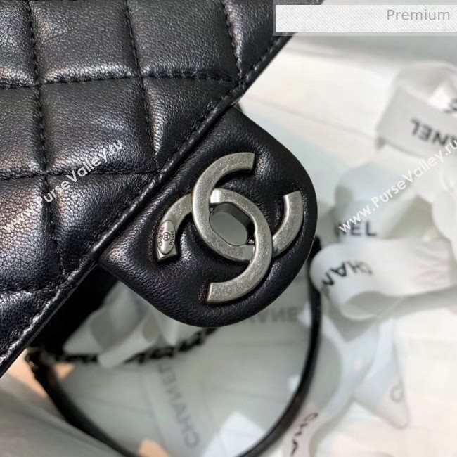 Chanel Acrylic Beads Goatskin Mini Falp Bag AS0584 Black/Silver 2020 (SS-20042205)