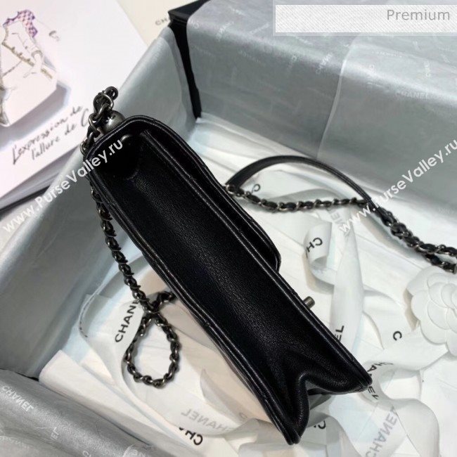 Chanel Acrylic Beads Goatskin Mini Falp Bag AS0584 Black/Silver 2020 (SS-20042205)