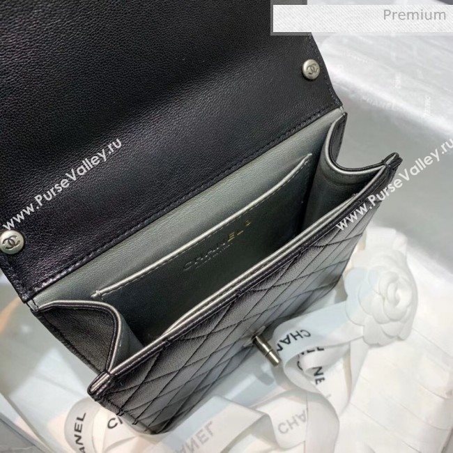 Chanel Acrylic Beads Goatskin Mini Falp Bag AS0584 Black/Silver 2020 (SS-20042205)