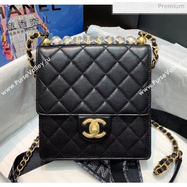 Chanel Acrylic Beads Goatskin Mini Falp Bag AS0584 Black/Gold 2020 (SS-20042206)