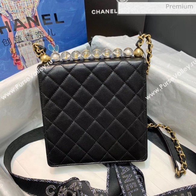 Chanel Acrylic Beads Goatskin Mini Falp Bag AS0584 Black/Gold 2020 (SS-20042206)
