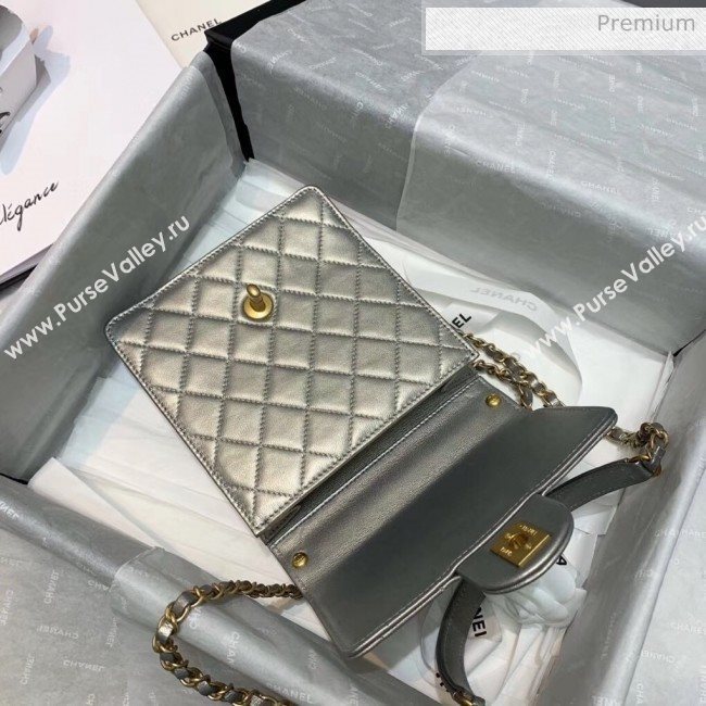 Chanel Acrylic Beads Goatskin Mini Falp Bag AS0584 Silver 2020 (SS-20042207)