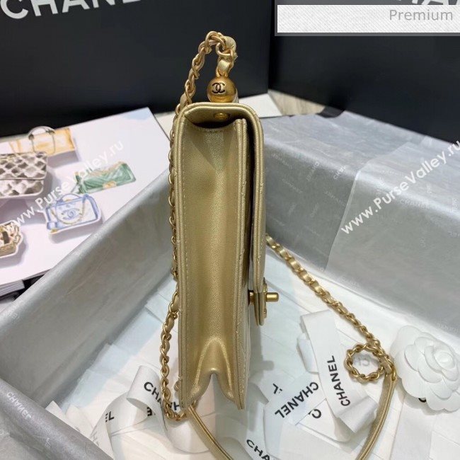 Chanel Acrylic Beads Goatskin Mini Falp Bag AS0584 Gold 2020 (SS-20042208)