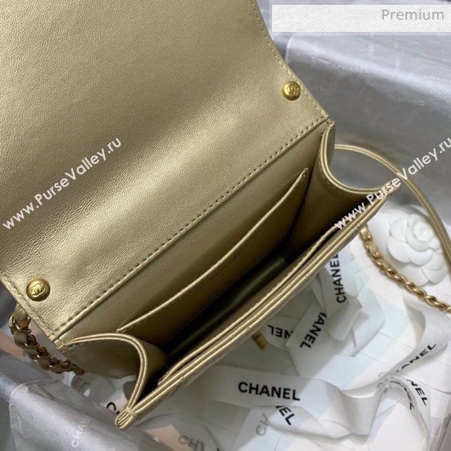 Chanel Acrylic Beads Goatskin Mini Falp Bag AS0584 Gold 2020 (SS-20042208)