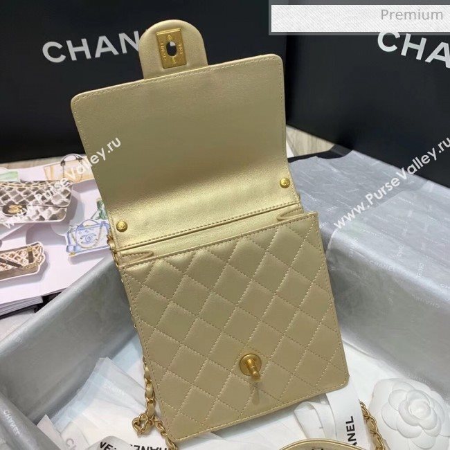 Chanel Acrylic Beads Goatskin Mini Falp Bag AS0584 Gold 2020 (SS-20042208)