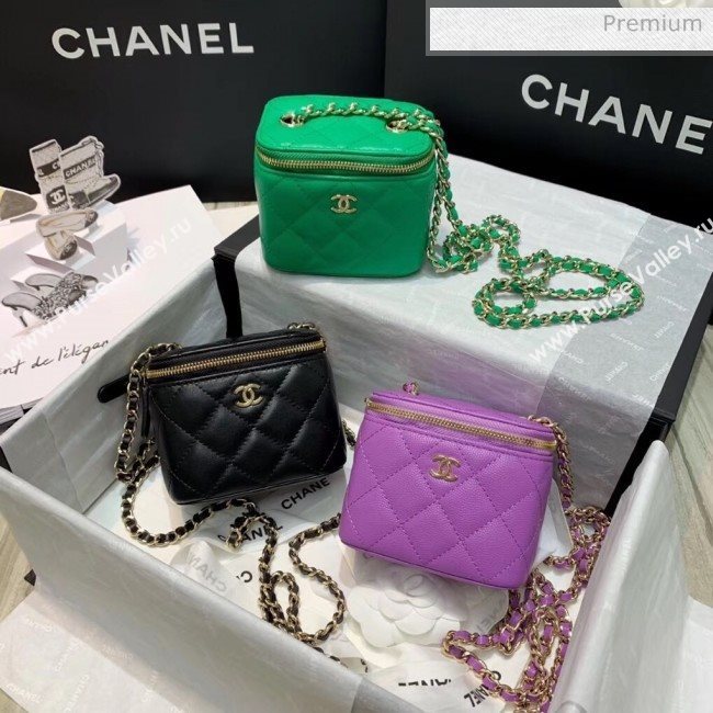 Chanel Mini Vanity with Classic Chain AP1340 Green 2020 (SS-20042501)