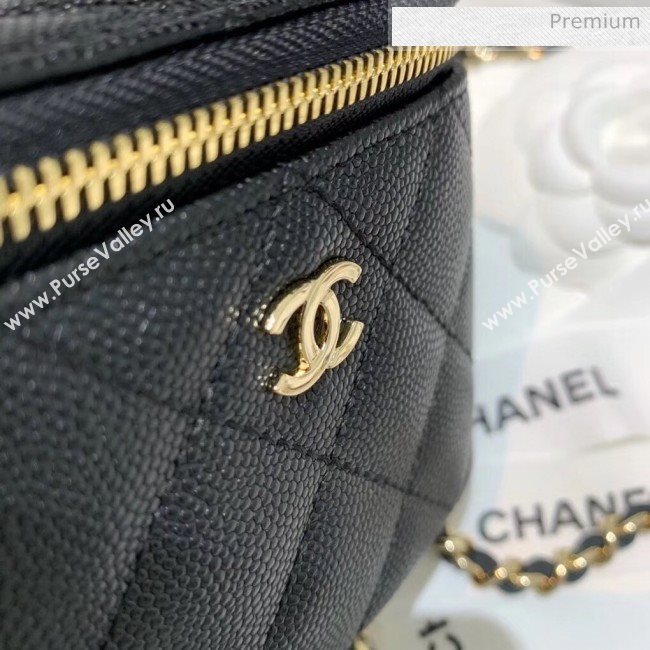 Chanel Grainy Leather Mini Vanity with Classic Chain AP1340 Black 2020 (SS-20042505)