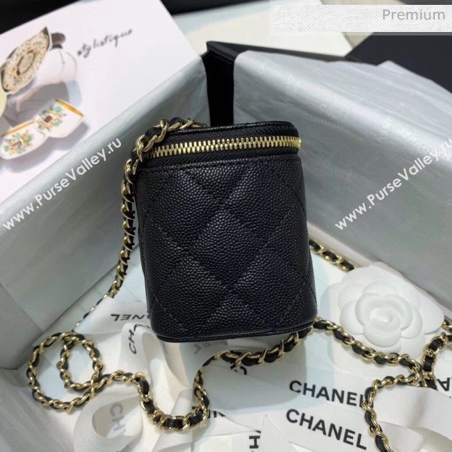 Chanel Grainy Leather Mini Vanity with Classic Chain AP1340 Black 2020 (SS-20042505)